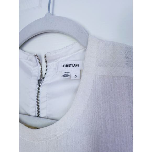 Helmut Lang White Tiered Gauze Sheath Dress 0 Bridal Quiet Luxury Minimalist - Picture 5 of 6